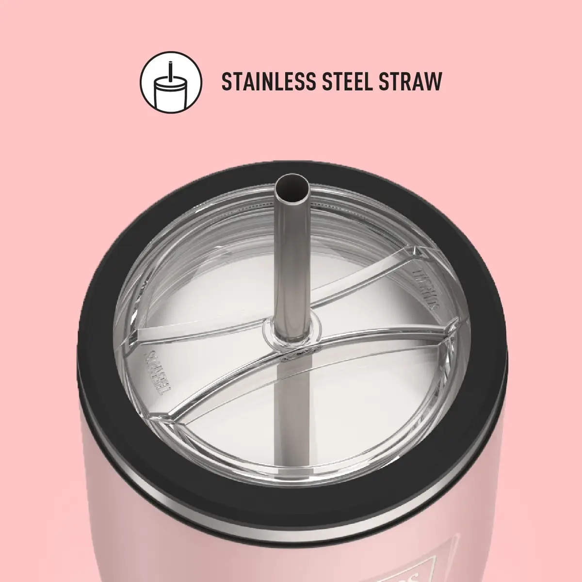 THERMOS ICON SERIES, Stainless Steel Cold Tumbler with Lid and Straw - 24 Ounce, Sunset Pink | Vacuum Insulated Drinkware - view 4