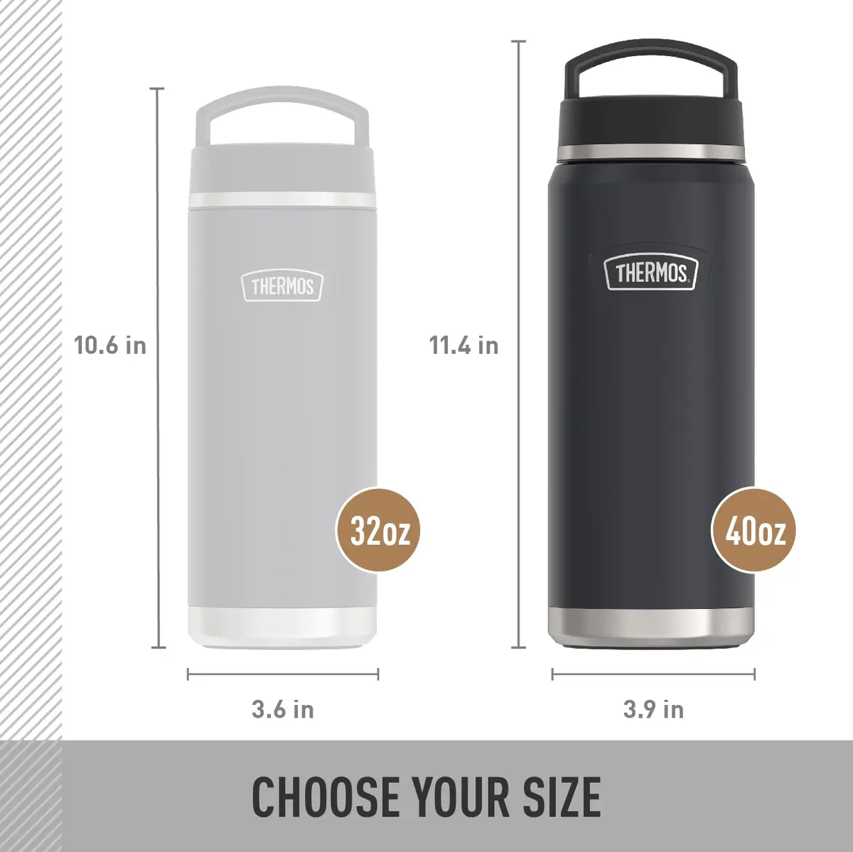 THERMOS ICON SERIES Water Bottle 40oz | Stainless Steel Vacuum Insulated, Granite - view 5