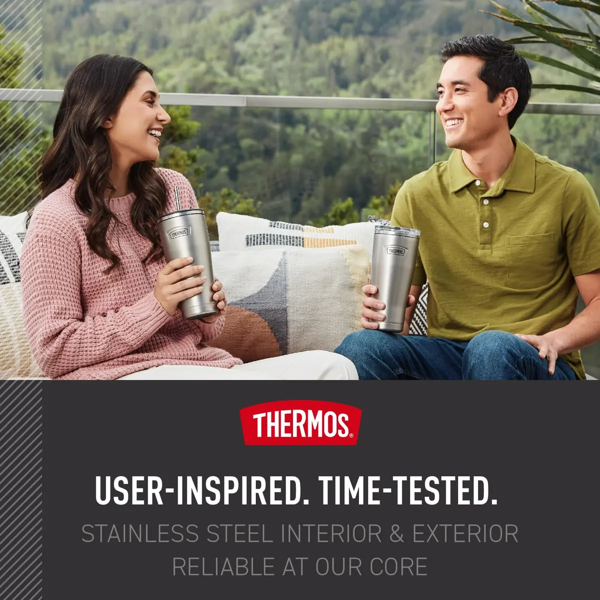 THERMOS ICON SERIES Stainless Steel Cold Tumbler with Straw 710ml (24 Ounce) | Keeps Drinks Cold Up to 24 Hours - view 6