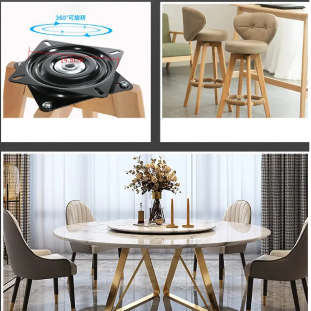 Lokatall 6 Inch Heavy Duty Swivel Plate with 360 Rotating Base, 15.7 cm (6") Square Steel Ball Bearing Turntable - view 7
