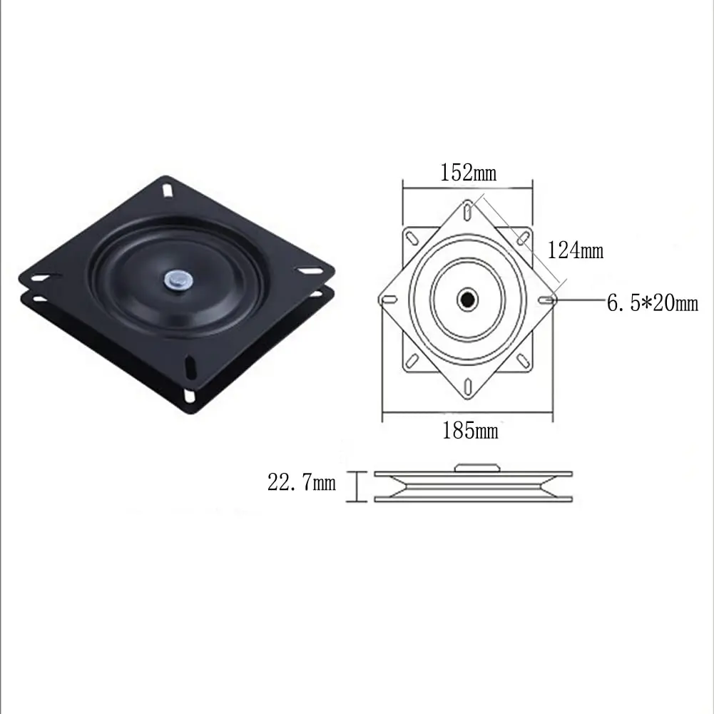 Lokatall 6 Inch Heavy Duty Swivel Plate with 360 Rotating Base, 15.7 cm (6") Square Steel Ball Bearing Turntable - view 2