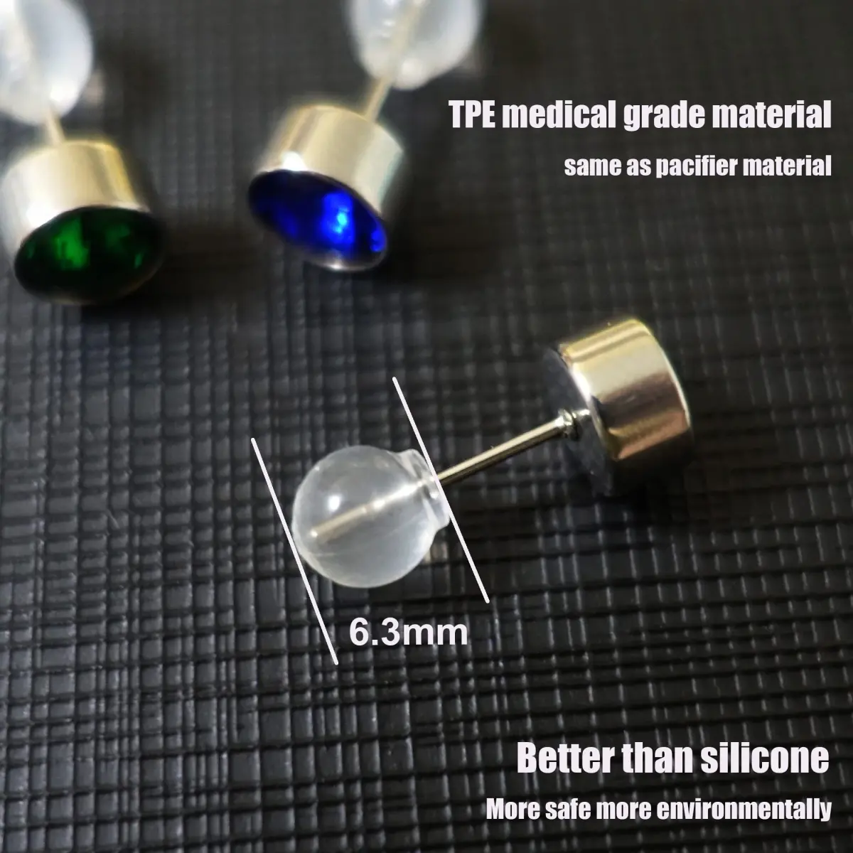 OwlkOrmy 102pcs Red TPE Medical Grade Soft Safety Earring Backs | Impenetrable Design for Sensitive Ears - view 3