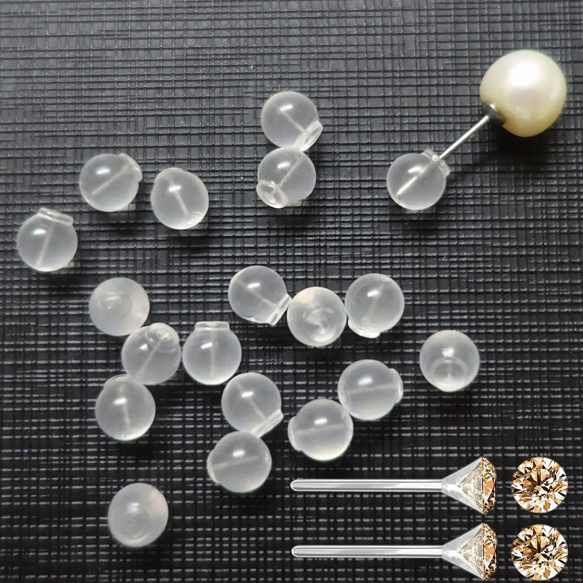 OwlkOrmy Comfort Impenetrable Soft Safety Backs 102pcs (6mm Diameter) | Medical Grade TPE Earring Backs for Sensitive Ears - main product image