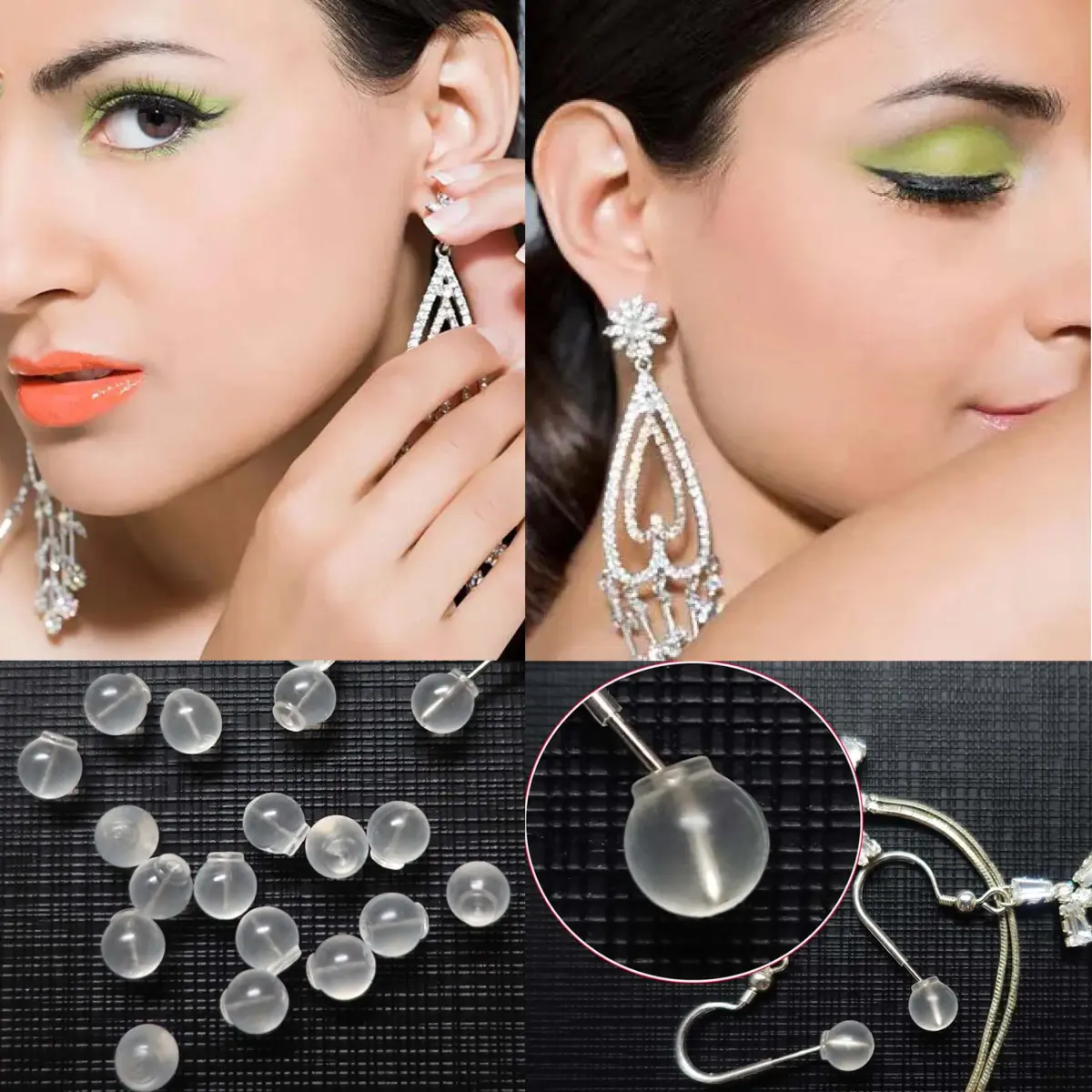 OwlkOrmy Comfort Impenetrable Soft Safety Backs 102pcs (6mm Diameter) | Medical Grade TPE Earring Backs for Sensitive Ears - view 2