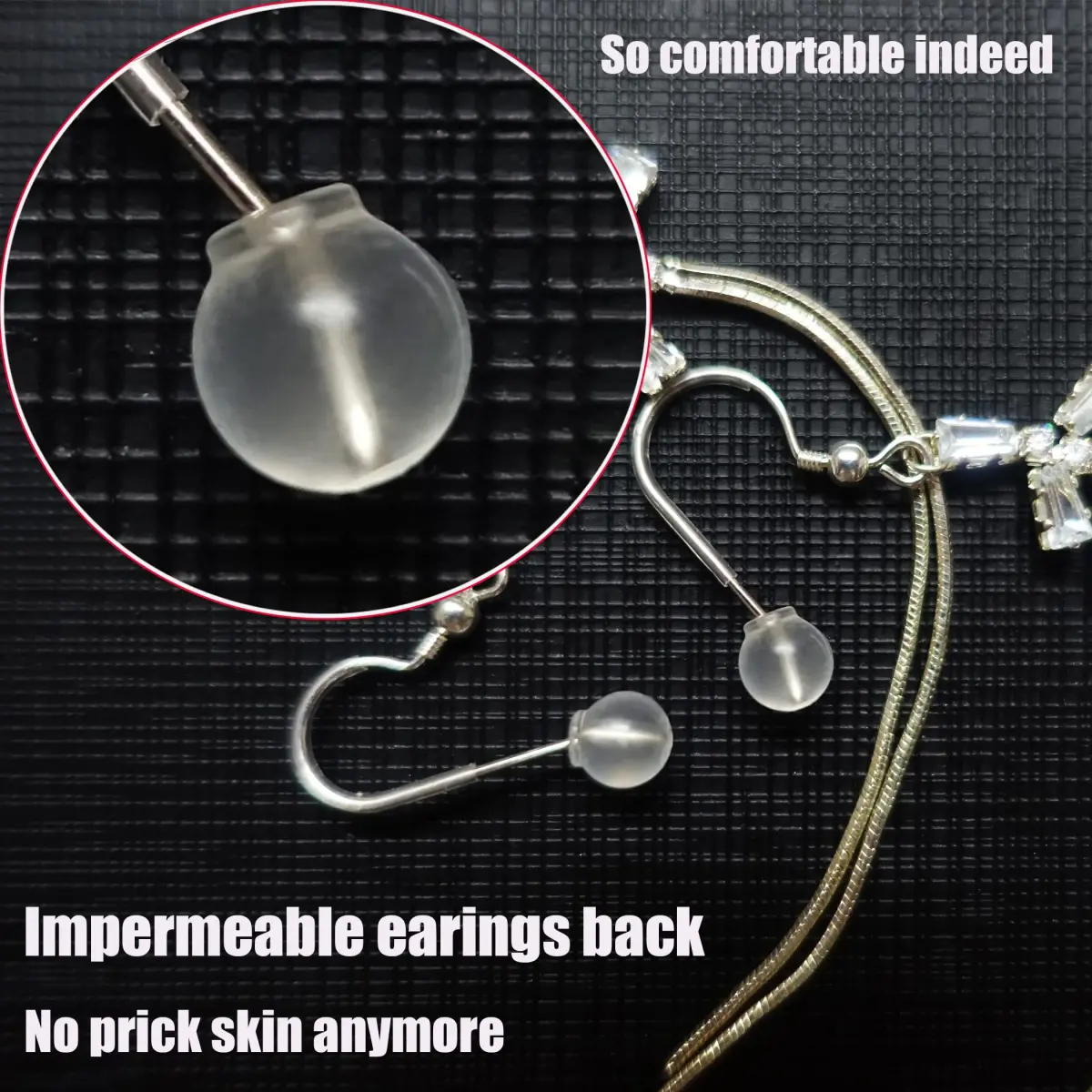 OwlkOrmy Comfort Impenetrable Soft Safety Backs 102pcs (6mm Diameter) | Medical Grade TPE Earring Backs for Sensitive Ears - view 4
