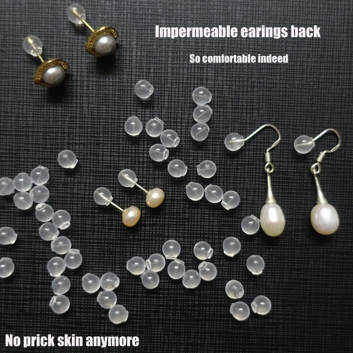 OwlkOrmy Purple 102pcs TPE Medical Grade Earring Backs | Comfortable Impenetrable Soft Safety Backs for Studs, Dangles, Hooks - view 6