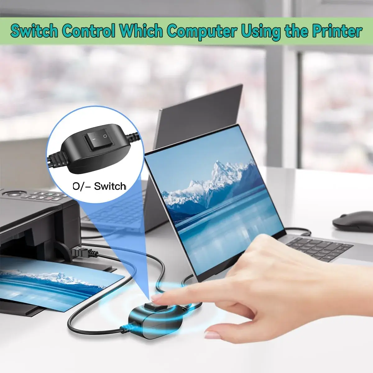 Herfair 5FT USB Printer Splitter Cable | Connect 1 Printer to 2 Computers - view 4