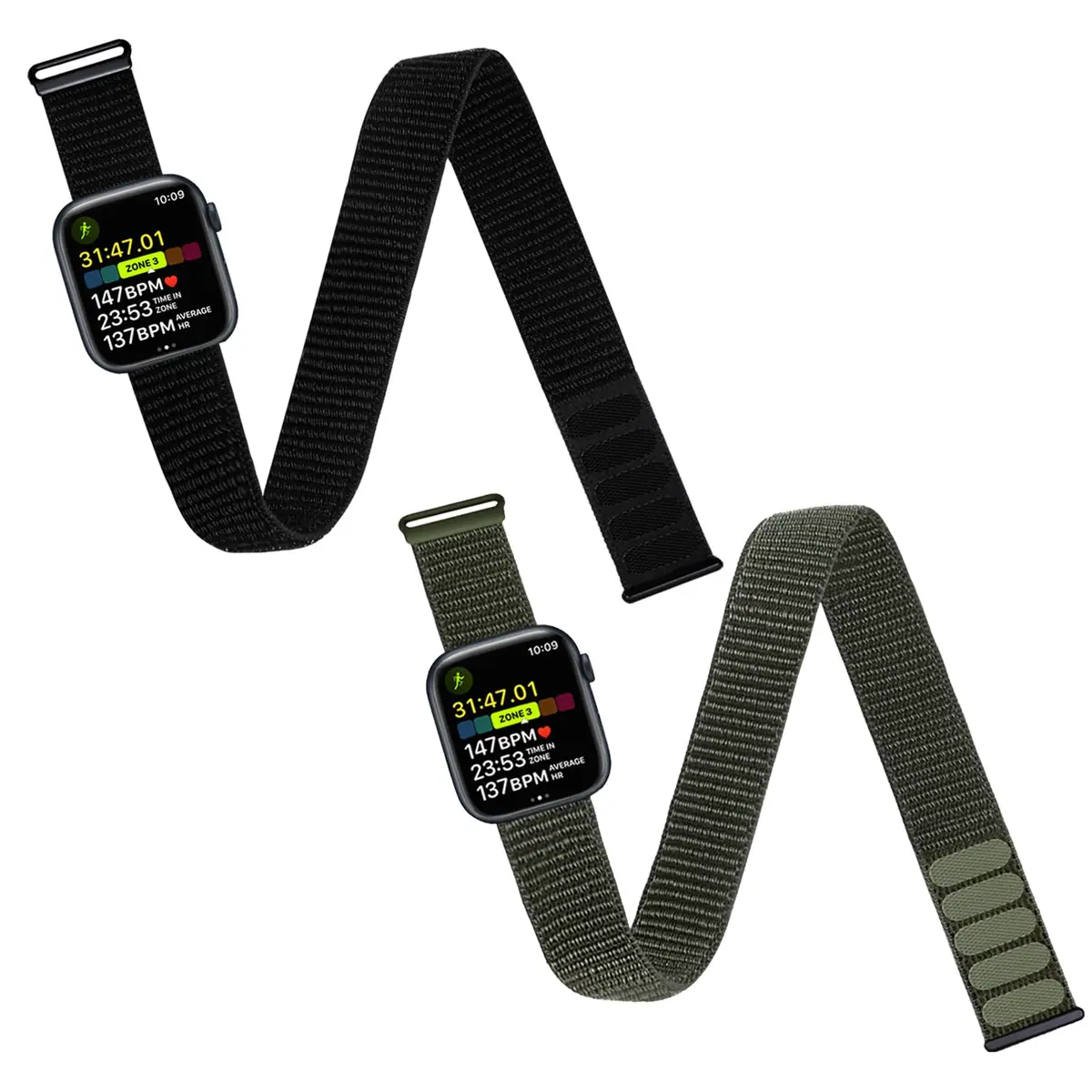Keepamor 2 Pack Ankle/Arm Band Compatible for Apple Watch 38mm/40mm/41mm/42mm/44mm/45mm/46mm/49mm | Breathable Nylon Sport Strap - main product image