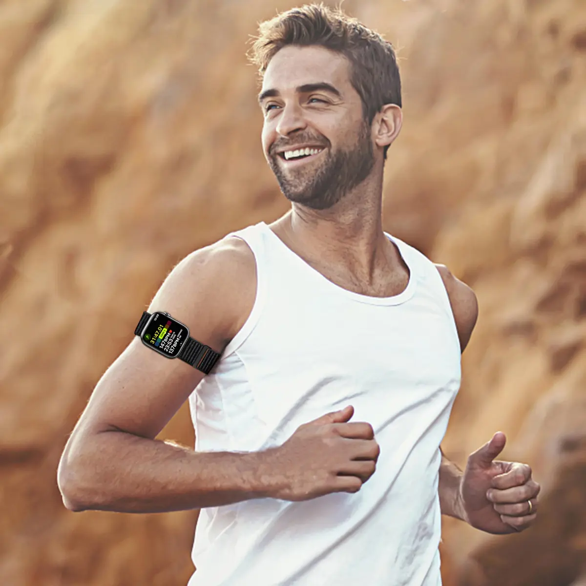 Keepamor 2 Pack Ankle/Arm Band Compatible for Apple Watch 38mm/40mm/41mm/42mm/44mm/45mm/46mm/49mm | Breathable Nylon Sport Strap - view 5