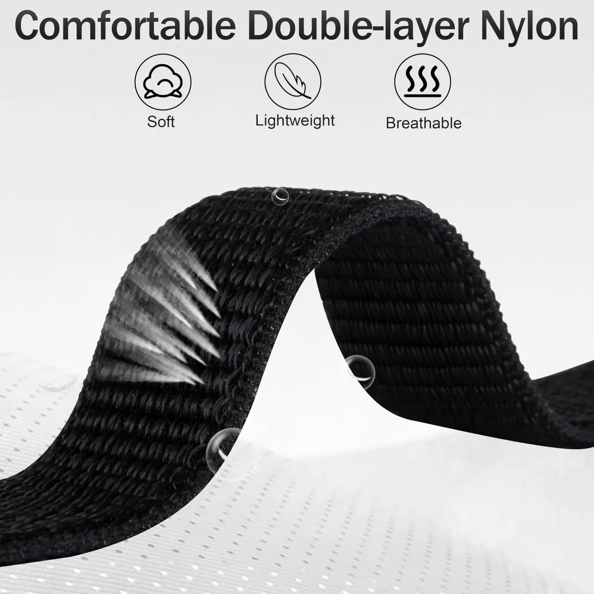 Keepamor 2 Pack Ankle/Arm Band Compatible for Apple Watch 38mm/40mm/41mm/42mm/44mm/45mm/46mm/49mm | Breathable Nylon Sport Strap - view 3