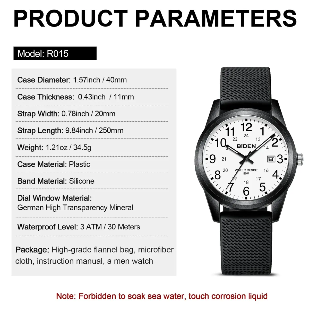 LN LENQIN Men's Analog Quartz Watch 40mm (1.57 inch) | Easy Read Military Time with Luminous Dial - view 9