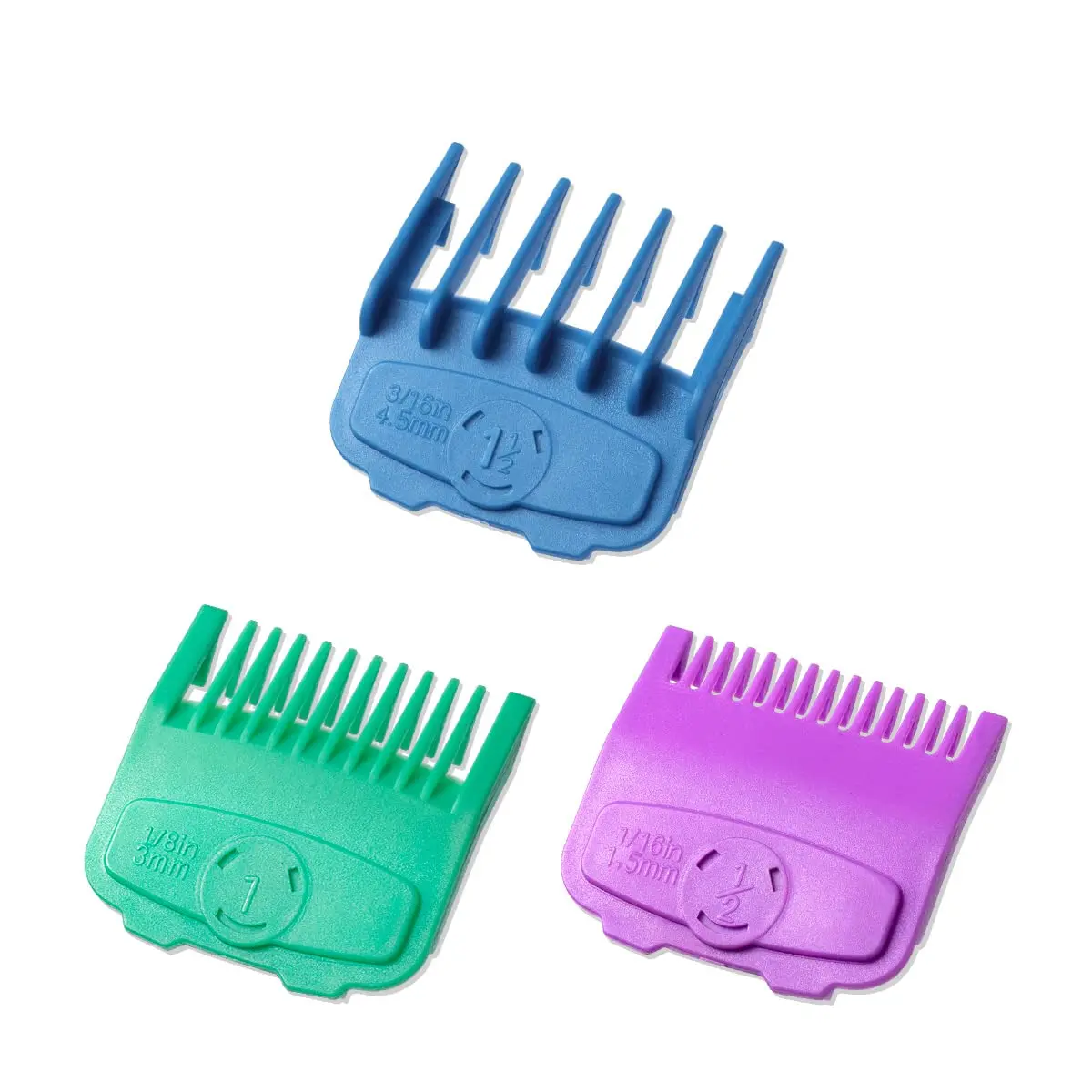 LAVEST Magnetic Clipper Guards Set Compatible with Wahl Clippers | Color Coded, 3 pcs, Lengths 1/16-3/16 inch - main product image