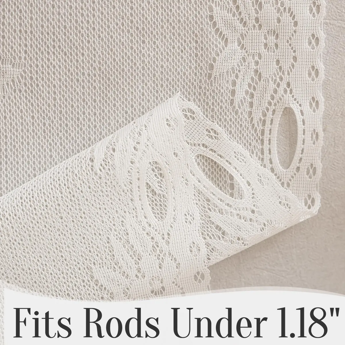 WUBODTI Vintage Sheer Voile Valance Curtains Floral Embroidery Lace Window Valances for Kitchen & Dining (White, 63" W x 24" L) - view 6