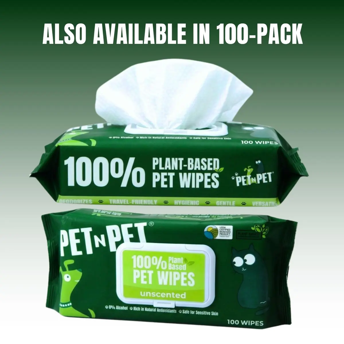 PET N PET Dog Wipes 400 Count Unscented Hypoallergenic | Waterless Pet Grooming Wipes - view 8