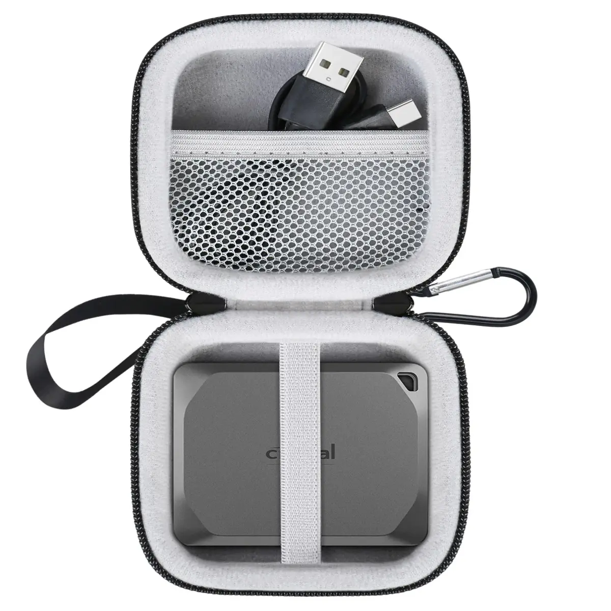 Lacdo Hard Drive Carrying Case for Crucial X9/X10 Pro SSD 8.9cm (3.5in) | Shockproof EVA Protection - main product image