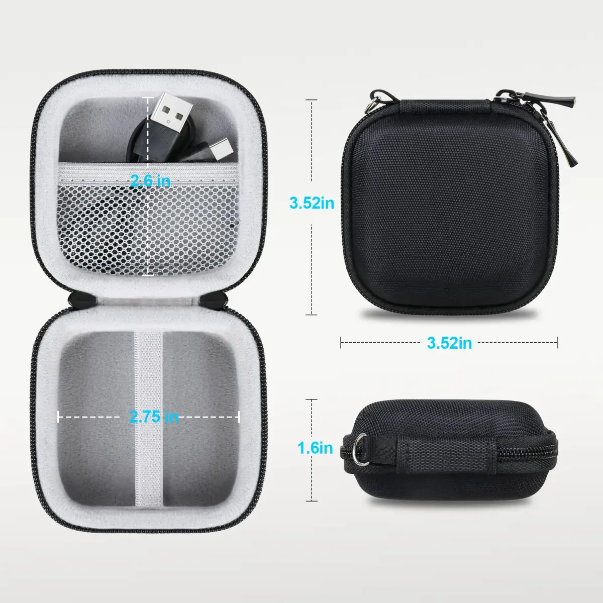 Lacdo Hard Drive Carrying Case for Crucial X9/X10 Pro SSD 8.9cm (3.5in) | Shockproof EVA Protection - view 6