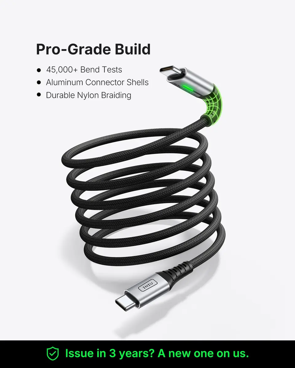 INIU 240W USB C to USB C Cable, [6.6ft+6.6ft] Fast Charging Type C Cord - view 4
