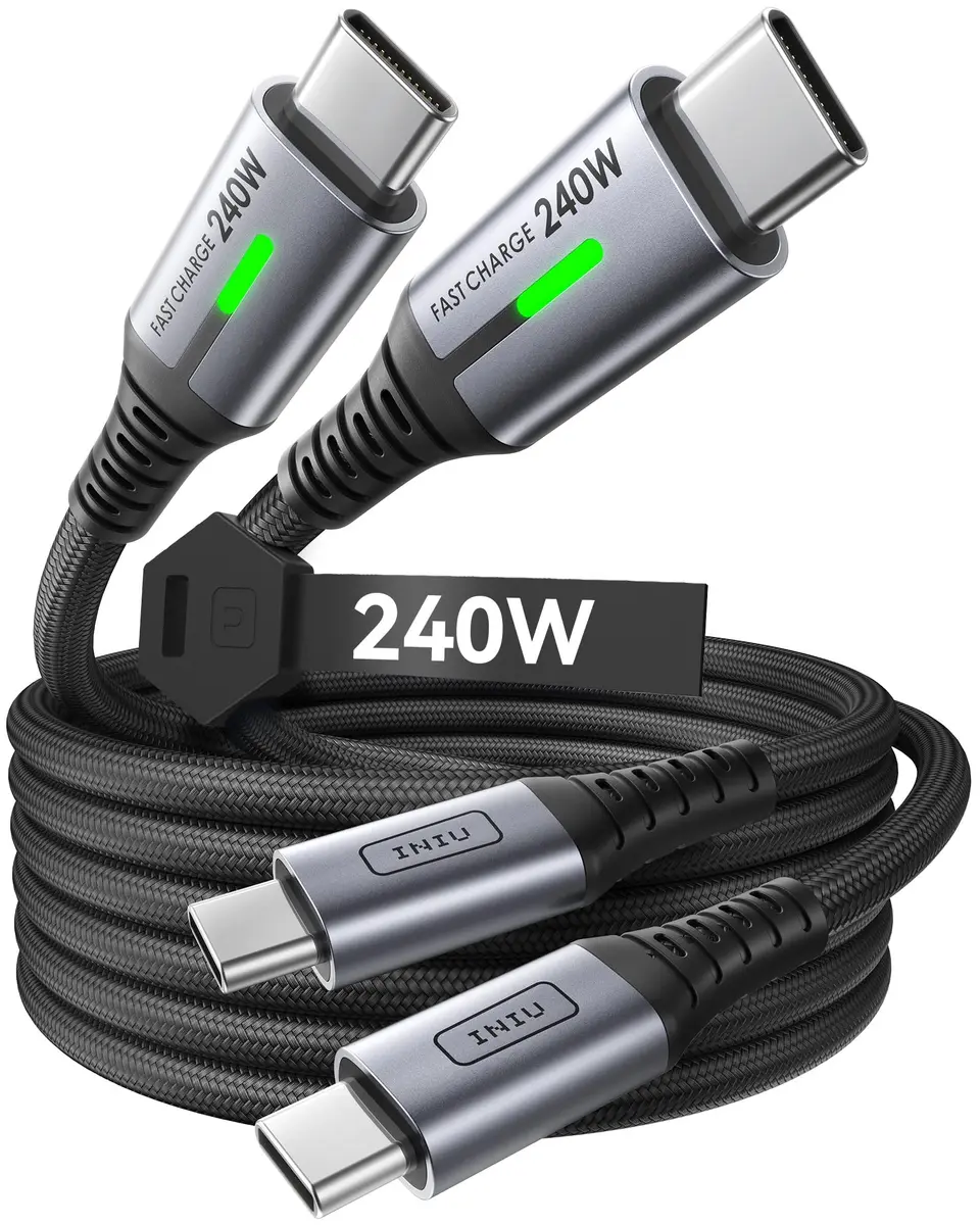 INIU 240W USB C to USB C Cable, [6.6ft+6.6ft] Fast Charging Type C Cord - main product image
