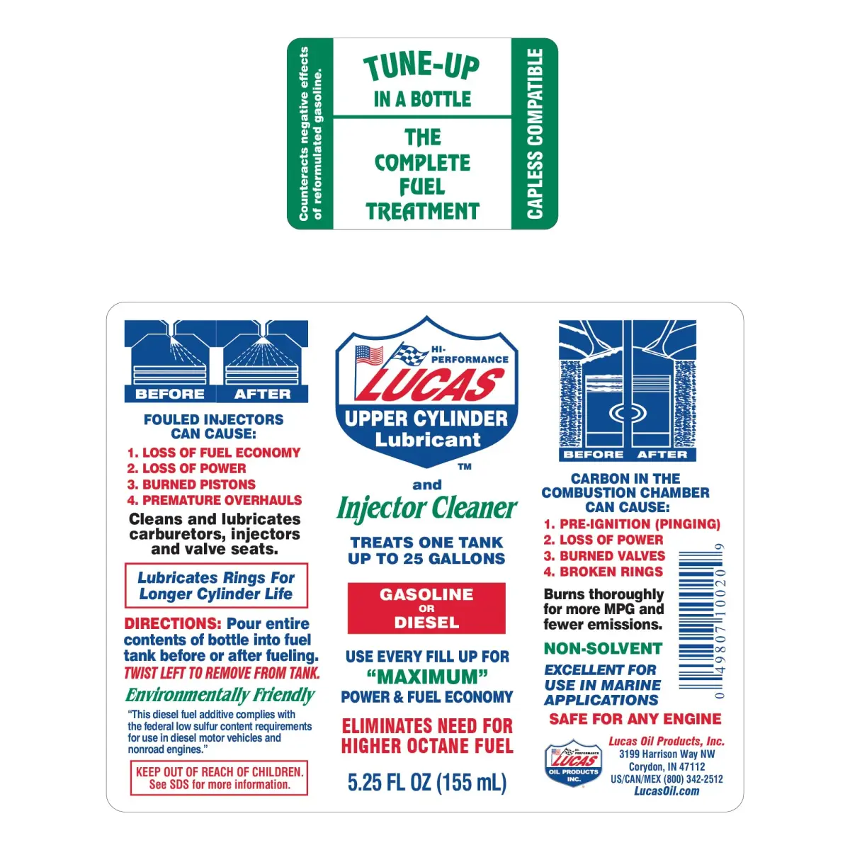 Lucas Oil Fuel Treatment 5.25 Fl Oz (156 ml) Bottles, Pack of 2 | Cleans Injectors & Improves MPG - view 5