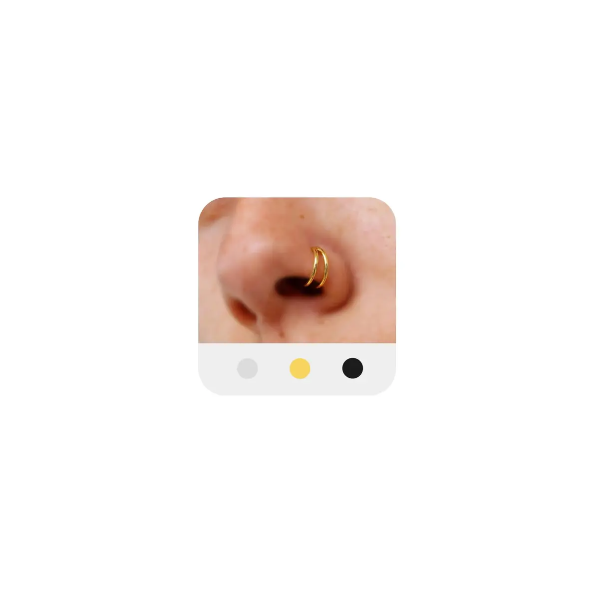 MODRSA Double Hoop Nose Ring - Gold 18g, 8mm Cartilage & Helix Hoops - main product image