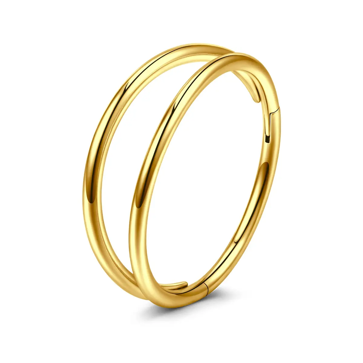 MODRSA Double Hoop Nose Ring - Gold 18g, 8mm Cartilage & Helix Hoops - view 6