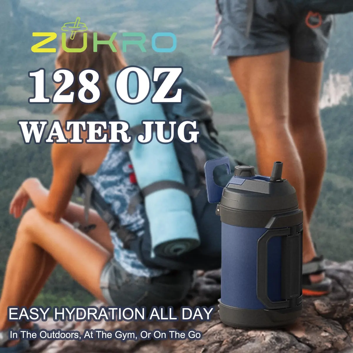 Zukro 1 Gallon (3785ml) Insulated Stainless Steel Water Jug | Keeps Cold 48 Hrs - view 9