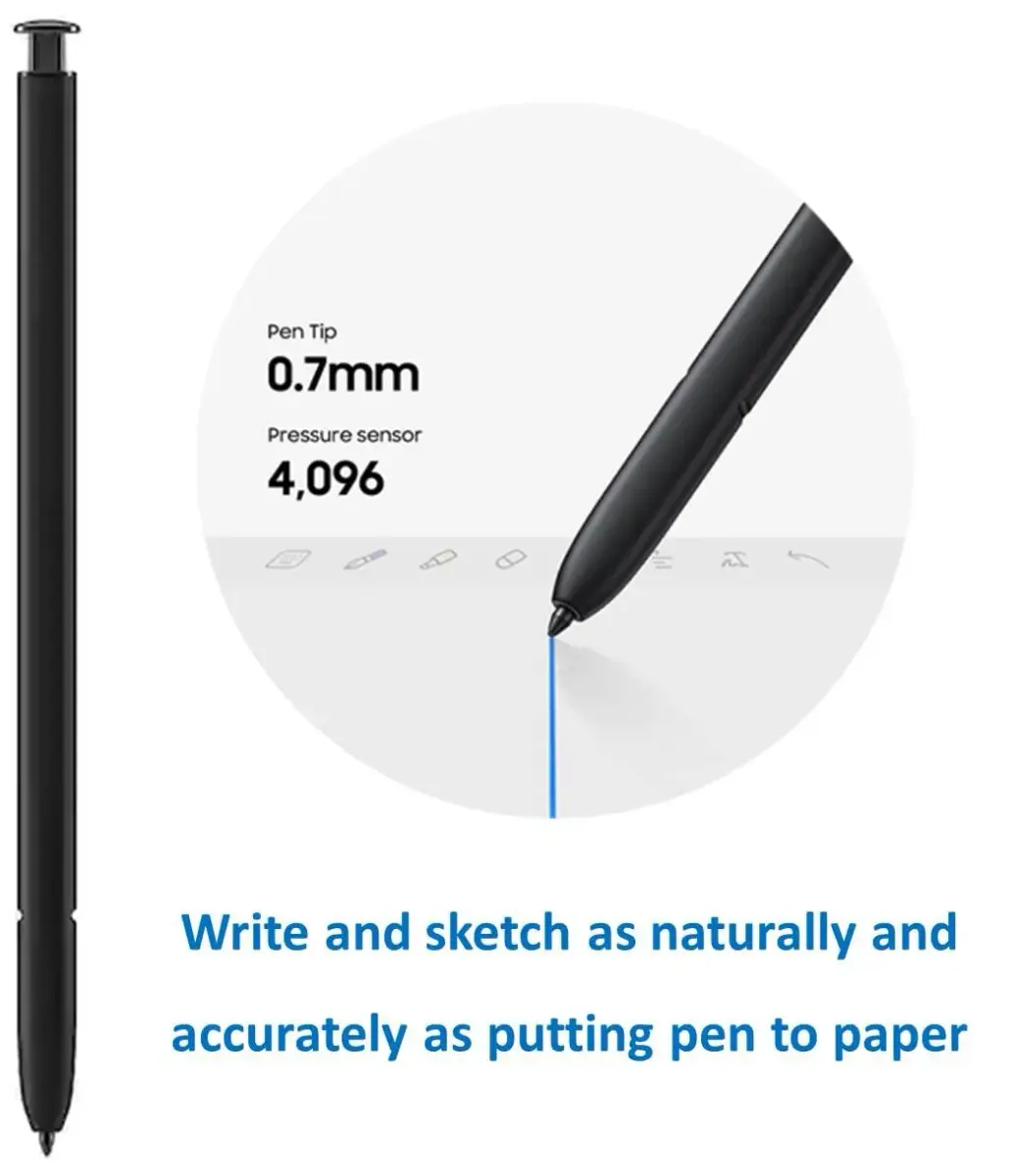 TYHJ S Pen S23 Ultra Replacement Stylus Pen for Samsung Galaxy S23 Ultra 5G (Phantom Black) | 4096 Pressure Levels + 3 Nibs - view 2