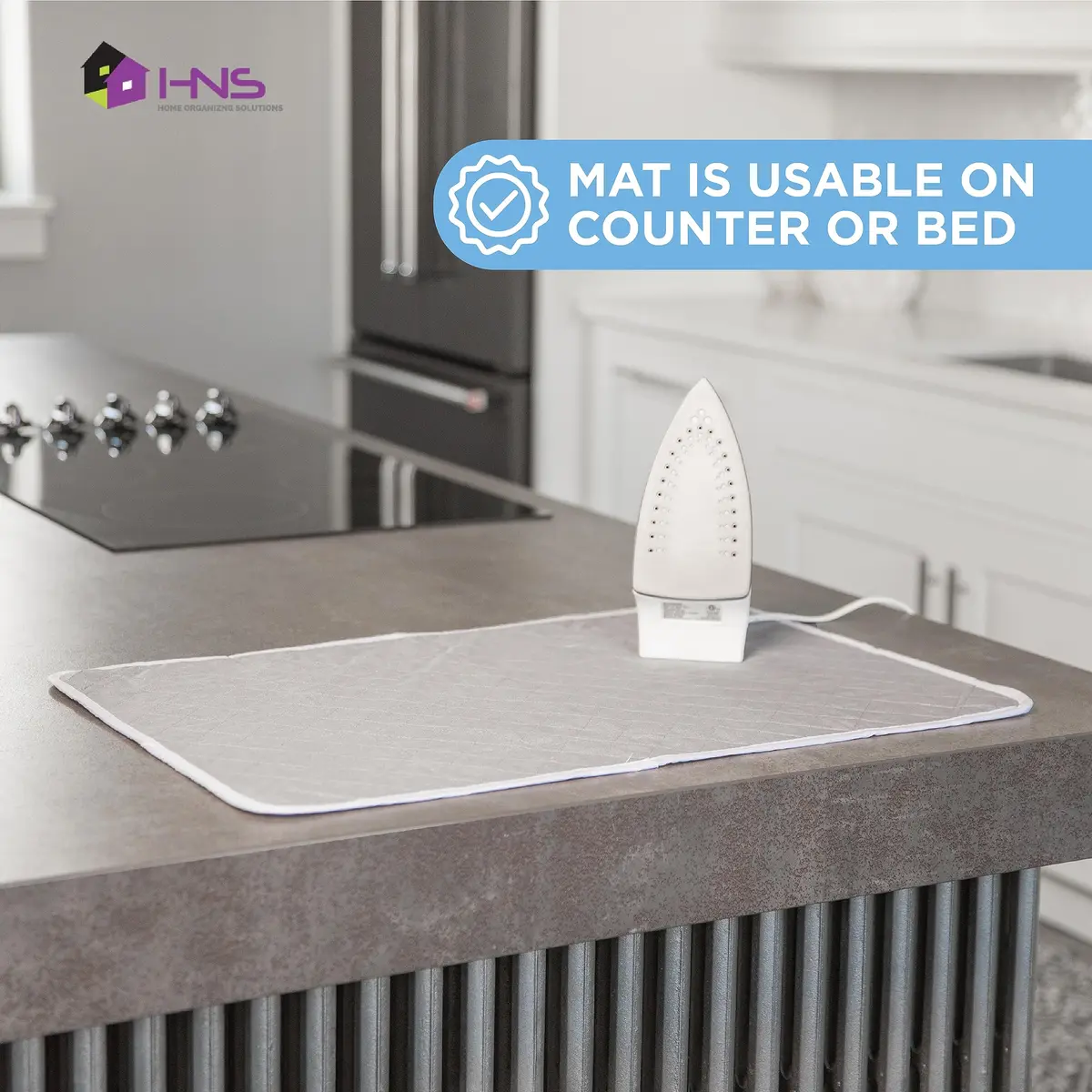 HOLDN’ STORAGE Ironing Mat, 28.25” x 19” Magnetic Laundry Pad, Gray | Heat-Resistant, Portable Laundry Accessory - view 5