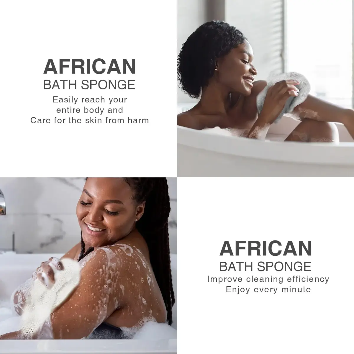 UJFQBH African Exfoliating Net Bath Sponge 80cm (31.4in) | Vibrant 3-Pack for Daily Use - view 6