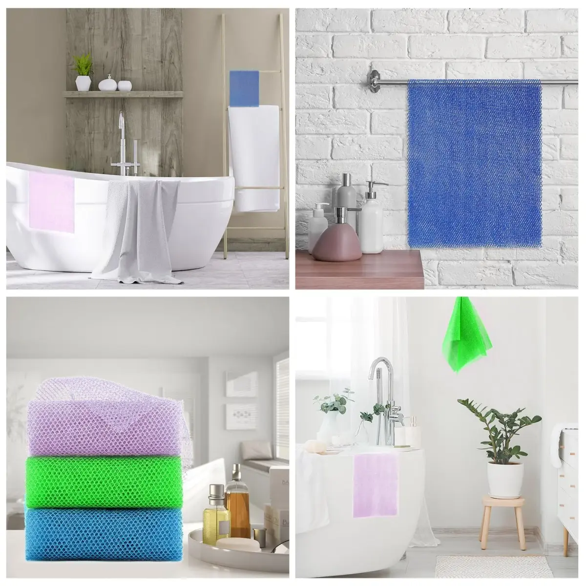 UJFQBH African Exfoliating Net Bath Sponge 80cm (31.4in) | Vibrant 3-Pack for Daily Use - view 7