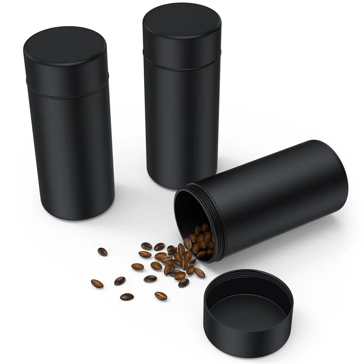 TecQach Food Storage Jar 3-Pack | Airtight Aluminum Containers, Waterproof, Portable (150ml each) - main product image