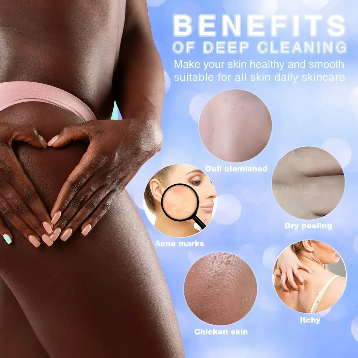 UJFQBH African Bath Sponge 3-Pack | Exfoliating Net Scrubber for Daily Use - view 6