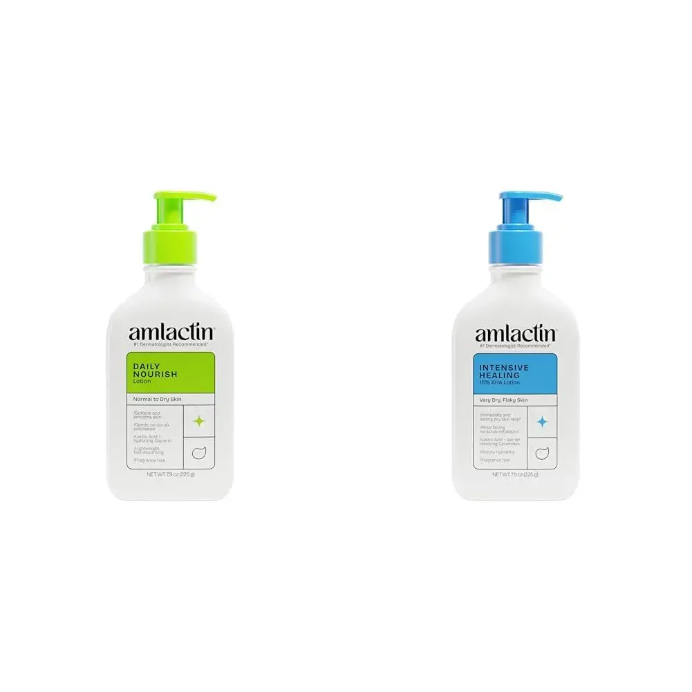AmLactin Daily & Intensive Healing Moisturizing Lotions for Dry Skin 2x7.9 oz | Dermatologist Recommended for Soft Smooth Skin - main product image