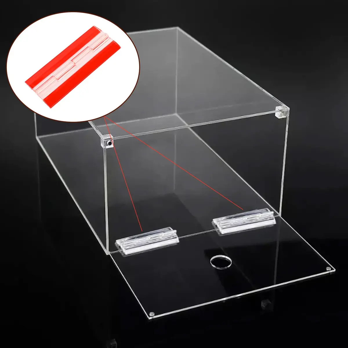 Sliverdew Acrylic Continuous Hinges 100x42mm (3.94x1.65 inches) | Transparent Self-Adhesive Folding Hinge for Cabinets, Drawers, DIY - view 4