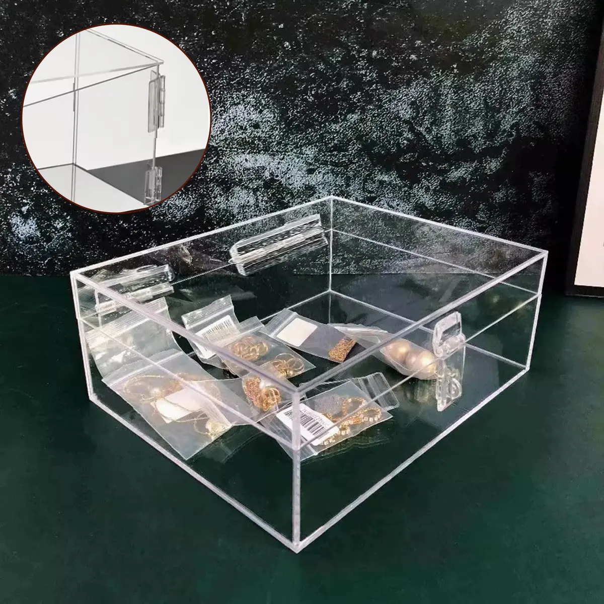 Sliverdew Acrylic Continuous Hinges 100x42mm (3.94x1.65 inches) | Transparent Self-Adhesive Folding Hinge for Cabinets, Drawers, DIY - view 6