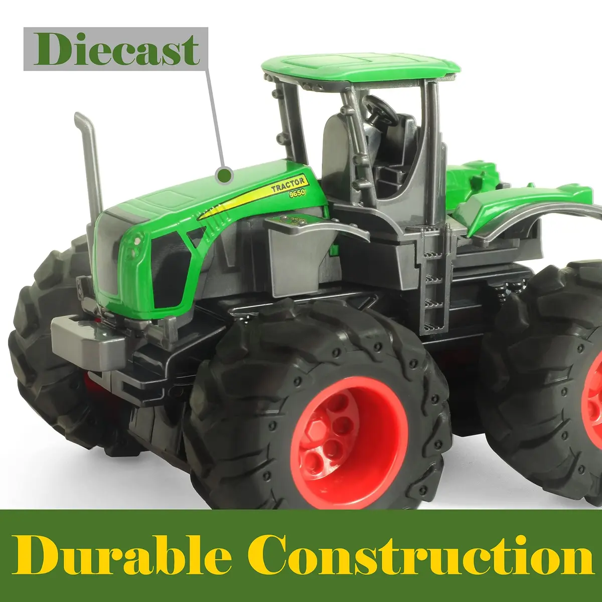 KARMOUNT Combine Harvester Tractor Set | 4PCS Farm Toy Truck with Rubber Tires - view 6