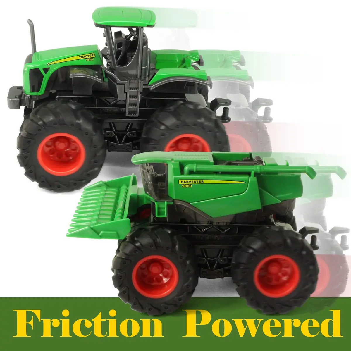 KARMOUNT Combine Harvester Tractor Set | 4PCS Farm Toy Truck with Rubber Tires - view 7