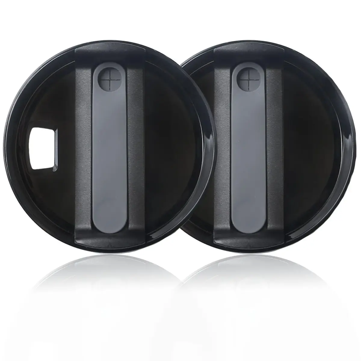 Horsdo 40oz Tumbler Lid for Stanley Quencher 2.0 (2-Pack, Black) | Spill-Proof Replacement Cover - main product image