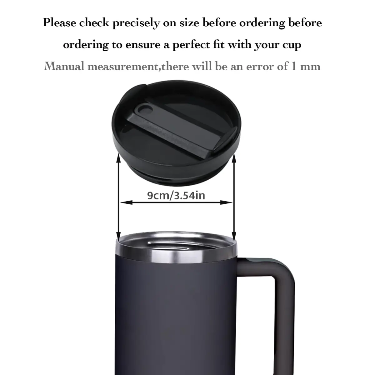 Horsdo 40oz Tumbler Lid for Stanley Quencher 2.0 (2-Pack, Black) | Spill-Proof Replacement Cover - view 2