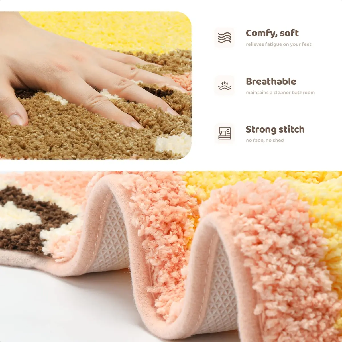 Molesun Bear Bath Mat 18x27 Inch | Soft Absorbent Microfiber Bath Rug with Non-Slip TPR Backing - view 5