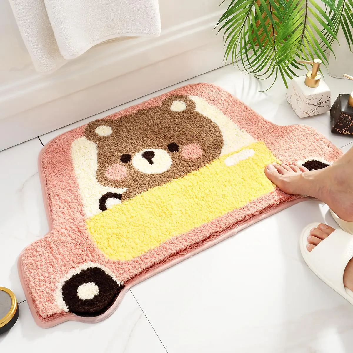 Molesun Bear Bath Mat 18x27 Inch | Soft Absorbent Microfiber Bath Rug with Non-Slip TPR Backing - view 2