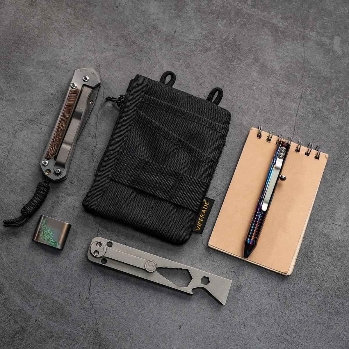 VIPERADE VE18-S Small EDC Pouch | Compact Men’s Organizer with 3 Slots & 2 Zipper Pockets - view 7