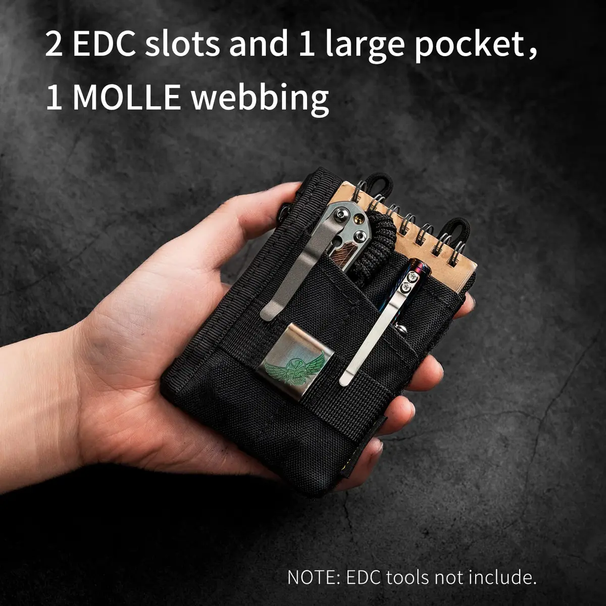 VIPERADE VE18-S Small EDC Pouch | Compact Men’s Organizer with 3 Slots & 2 Zipper Pockets - view 2