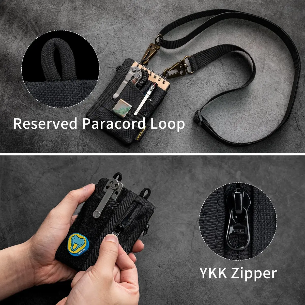 VIPERADE VE18-S Small EDC Pouch | Compact Men’s Organizer with 3 Slots & 2 Zipper Pockets - view 4
