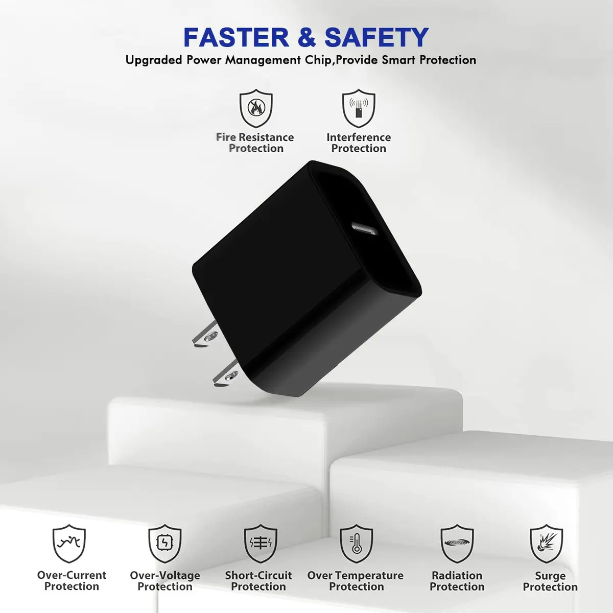 DelTucci 3Pack USB C Wall Chargers 20W | Fast Charging for iPhone & Android (70-120c) - view 3