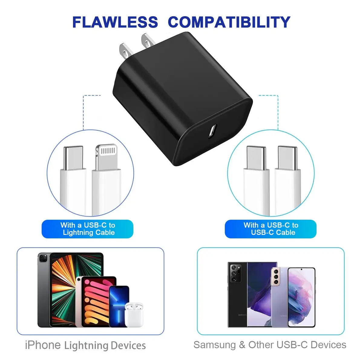 DelTucci 3Pack USB C Wall Chargers 20W | Fast Charging for iPhone & Android (70-120c) - view 4