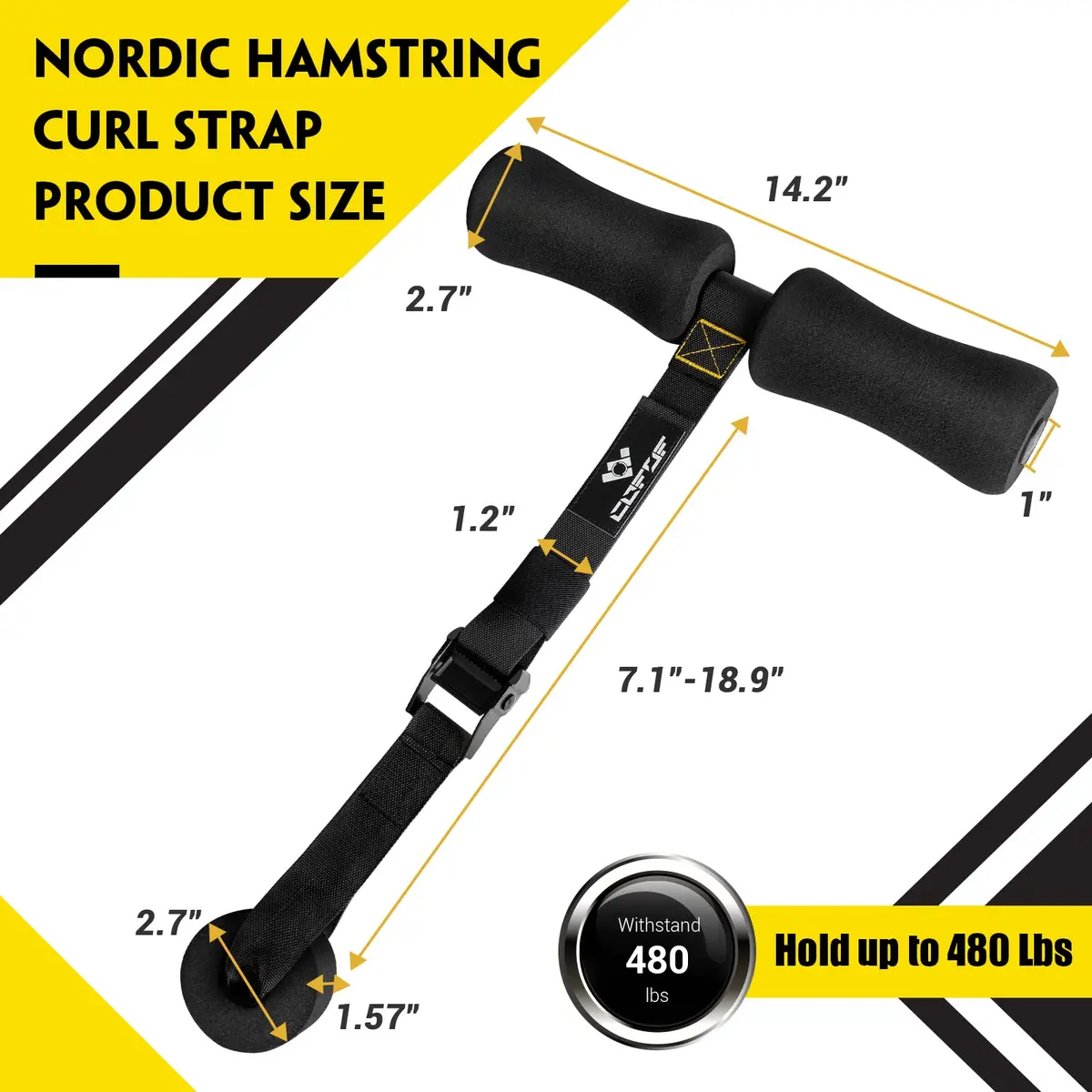 COFOF Nordic Hamstring Curl Strap | Adjustable, Portable, Supports 420 lbs for Home & Gym - view 5