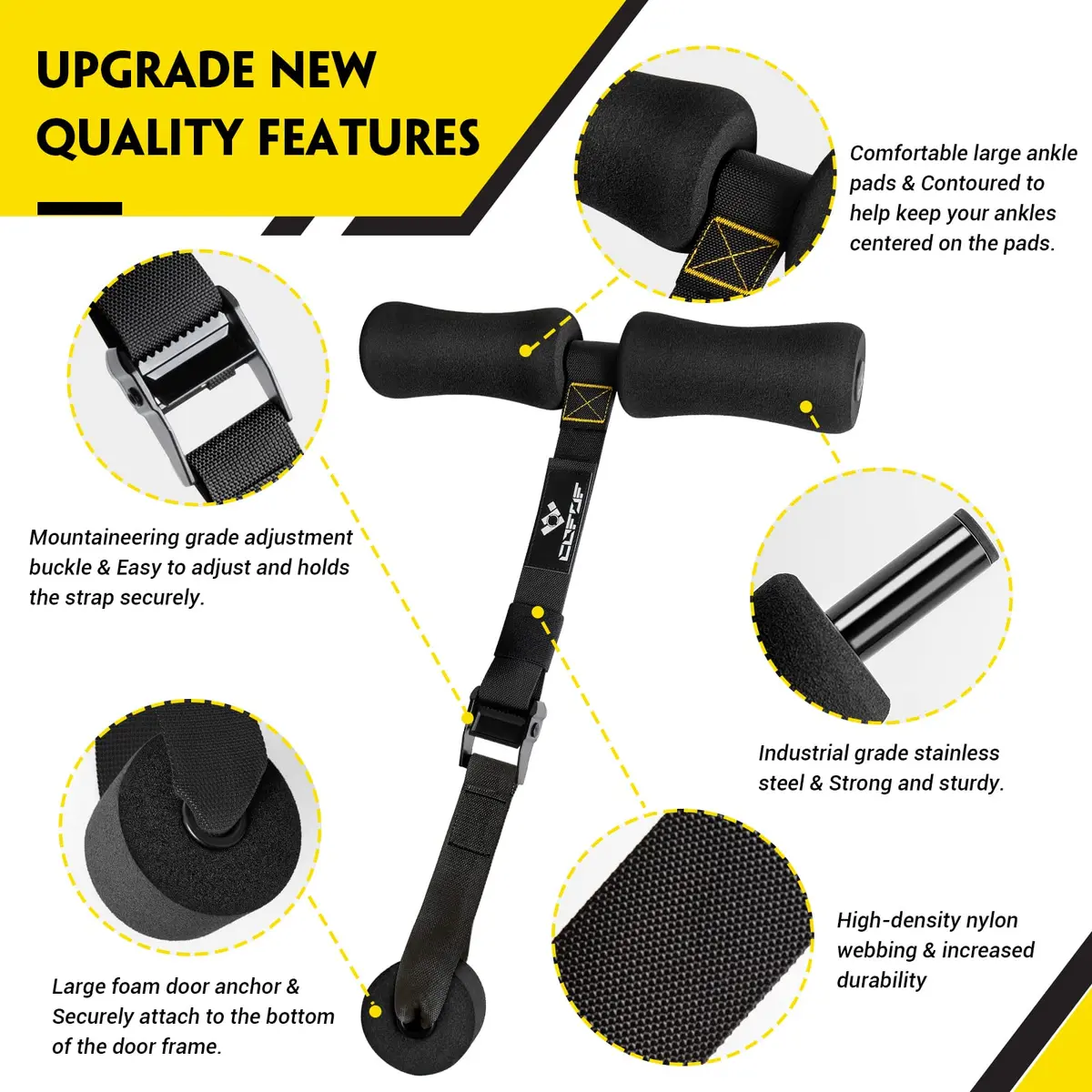 COFOF Nordic Hamstring Curl Strap | Adjustable, Portable, Supports 420 lbs for Home & Gym - view 3