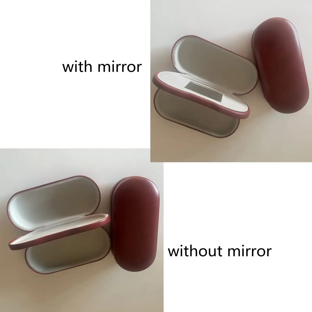 WANGFUFU Portable Glasses Case - Double Layer Holder for 2 Pair of Glasses | Compact, Dual Layer, Red/Black - view 5