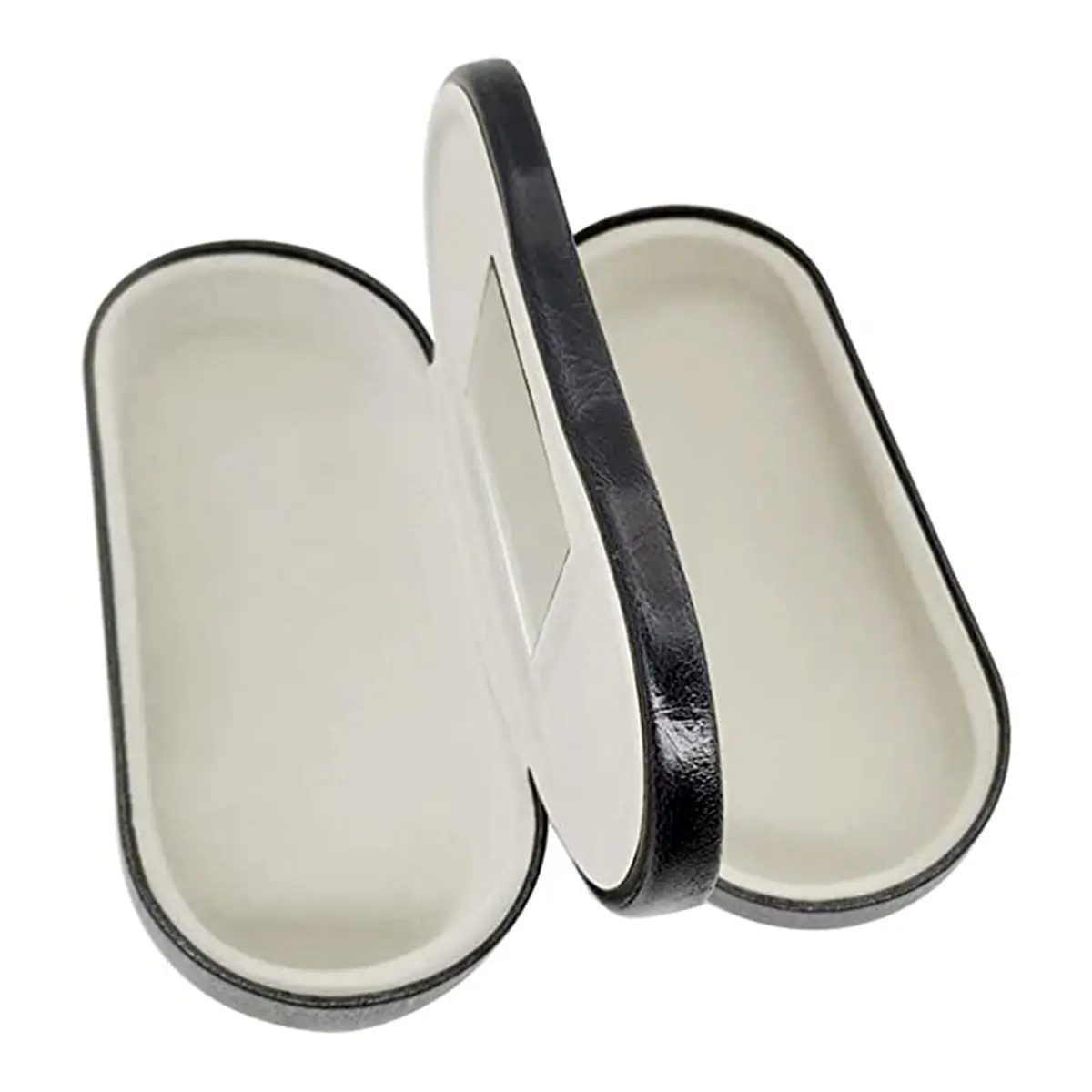 WANGFUFU Portable Glasses Case - Double Layer Holder for 2 Pair of Glasses | Compact, Dual Layer, Red/Black - view 6